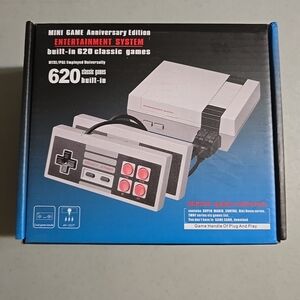 Classic Retro Console with Controllers - White and Black